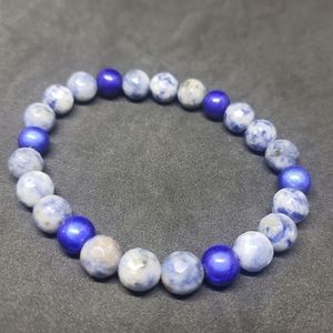 Faceted sodalite, miracle bead healing bracelet
